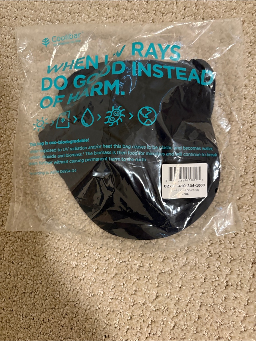 Coolibar kids surfs up all sport hat size l/xl
